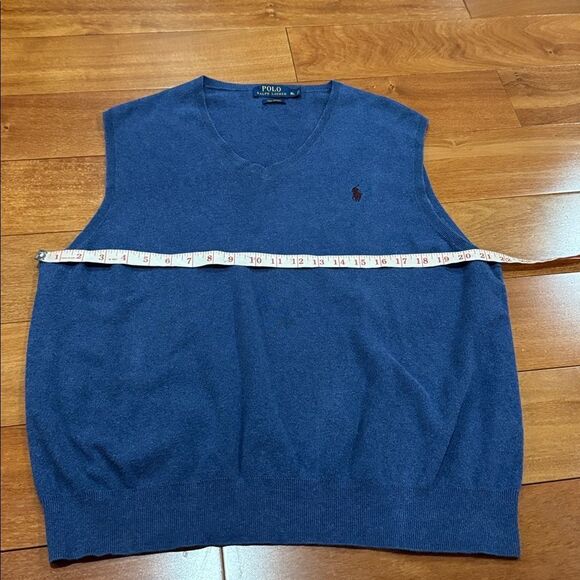 Polo by Ralph Lauren Pima Cotton V-Neck Blue Sweater Vest size XL - Picture 7 of 8